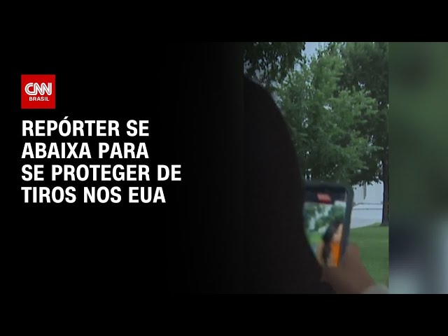 Vídeo: Repórter dos EUA se protege em meio a tiros perto da Casa Branca | AGORA CNN