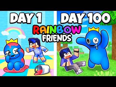 Aphmau - 100 DAYS as RAINBOW FRIENDS in Minecraft!