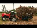 Mahindra 585 Di Sugercane Trailer Amazing Stunt Part 3 Pulling Loaded Trolley Villagework