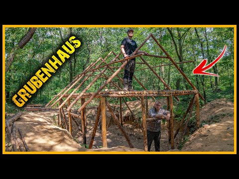 Grubenhaus 3.0 – Es wird krasser, als wir gedacht haben – Richtfest mit Riesendachstuhl [Part 4]