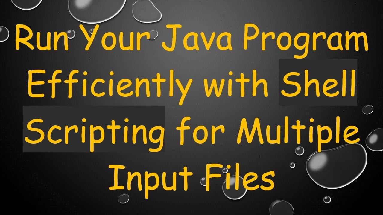 Run Your Java Program Efficiently with Shell Scripting for Multiple Input Files