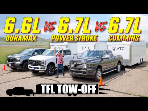 Mega Diesel TOWING Drag Race: Chevy vs Ford vs Ram - Which Is the FASTEST HD Truck? TFL Tow-Off