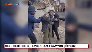 Seydişehir'de bir evden tam 4 kamyon çöp çıktı
