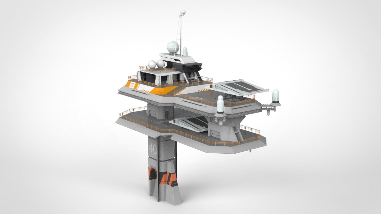 雷达平台3 3D 模型