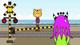 【ふみきりアニメ】 なぞなぞトレイン