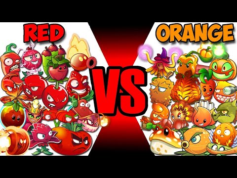Team RED vs ORANGE - Who Will Win? - PvZ 2 Team Plant Vs Team Plant
