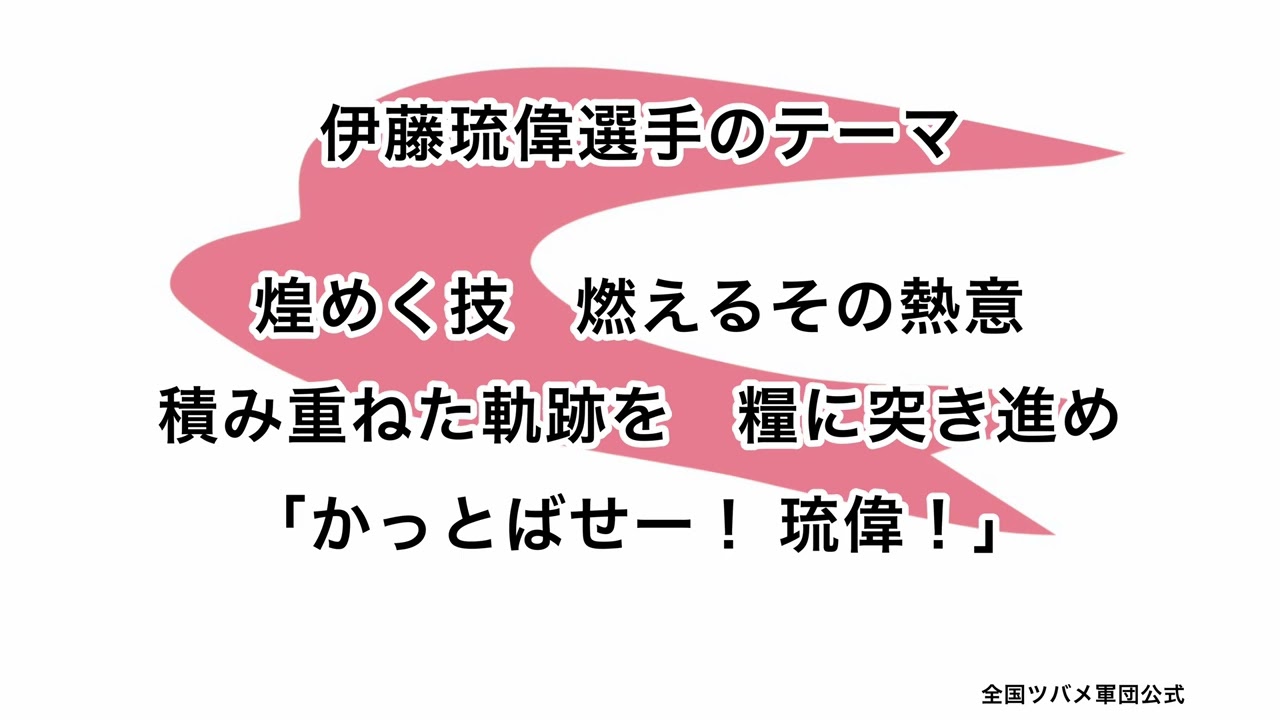 伊藤琉偉選手のテーマ【東京ヤクルトスワローズ】