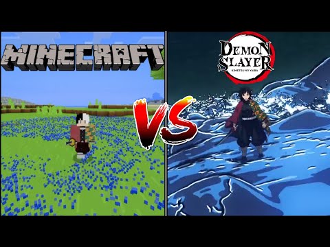CARBON32 - Demon Slayer Water Breathing Techniques Minecraft VS Anime