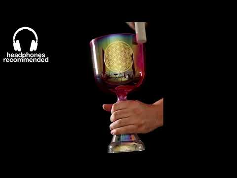 Meinl 6" Heart Chakra Flower of Life Crystal Chalice - F - (#ABD543) - Unlimited Singing Bowls