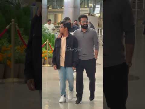 Jrntr with son Abhay ram Bhargav ram wife Pranathi back to hyd