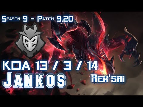 G2 Jankos REK'SAI vs RENGAR Jungle - Patch 9.20 EUW Ranked