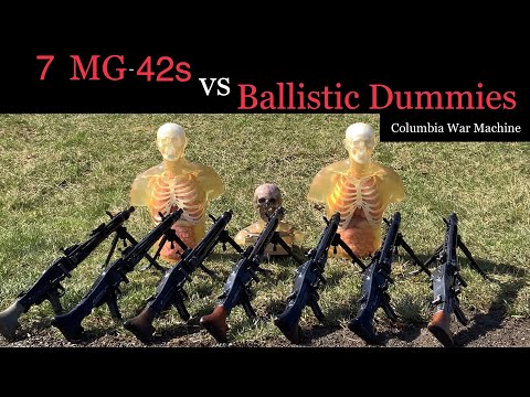 7 MG-42s vs Ballistic Dummies!!!     Mg42 700 rounds in less than 5 seconds!!!