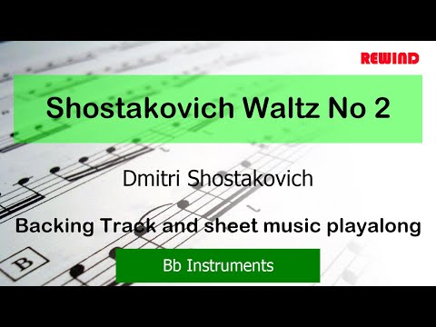 Shostakovich Waltz No 2 Tenor Sax Clarinet Backing Track with Full Orchestra