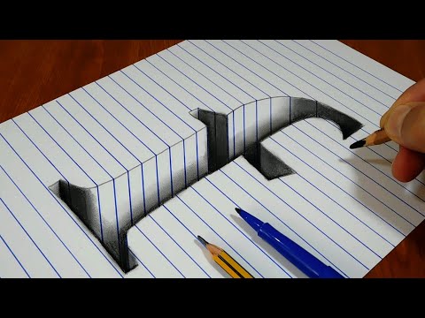 Drawing f Hole in Line Paper   3D Trick Art