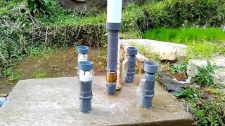 Hydram pump 4 core waste valve in action