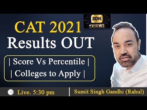 CAT 2021 Results OUT | Score Vs Percentile | Colleges to Apply