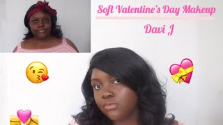 Soft &amp; Easy Makeup| Valentine’s Day Edition *Featuring IV Lace H Ari Hair*|Davi J