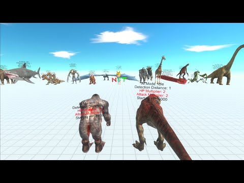 Level 2 Goro & T-Rex vs All Faction - Animal Revolt Battle Simulator