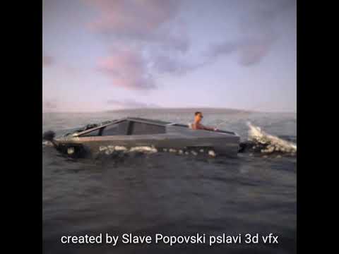 Thumbnail for Amphibious Cybertruck good day for fishing animation by Truck