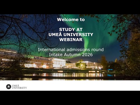 Study at Umeå University Webinar, 21 October, 2025