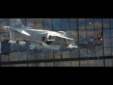 Harrier jet shooting up building scene, True Lies (1994)