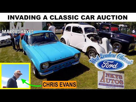 CHRIS EVANS SPOTTED at car auction! COSWORTH YB TURBO MK1 ESCORT joyride! 😃