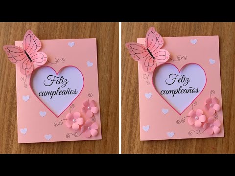 🎂 Tarjeta de cumpleaños fácil y hermosa | DIY con mariposa y flores 3D