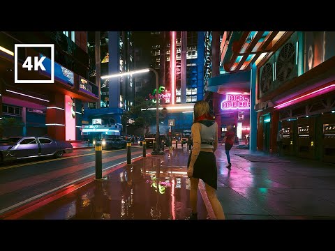 Walking at Night in Cyberpunk 2077 v2.1 - Path Tracing [4K60]