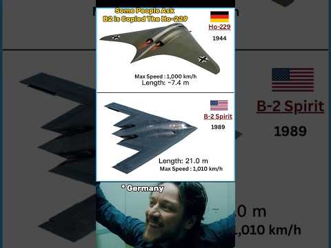 B-2 Spirit vs Ho-229 🇺🇸🇩🇪 | Stealth Power Comparison #shorts #military #viral #army #trending #short