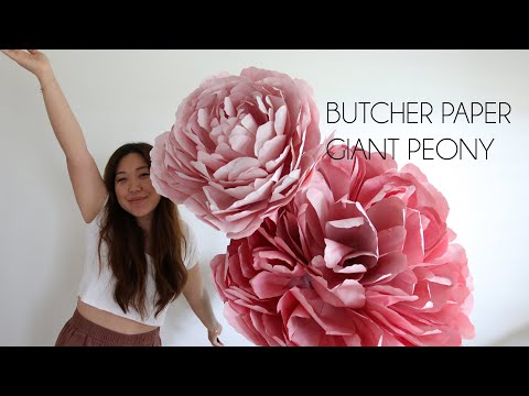 DIY Butcher Paper Giant Flower Peony (How to, DIY wedding flower backdrop)
