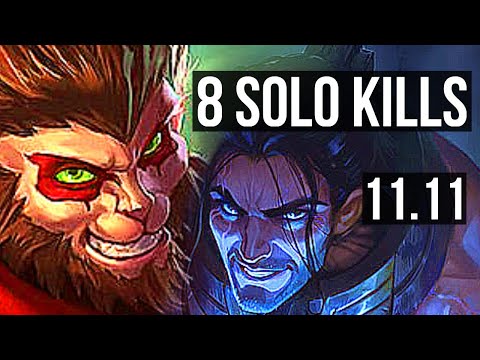 WUKONG vs SYLAS (MID) | 8 solo kills, Rank 6 Wukong, 1.7M mastery | NA Challenger | v11.11