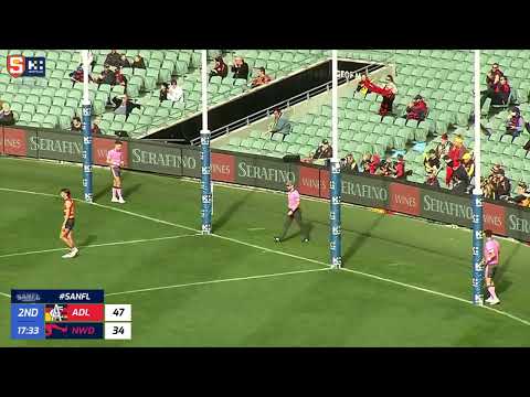 SANFL Prelim Final Snapshot - Norwood's Baynen Lowe snaps along the ground