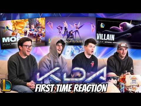 KPOP AND LEAGUE?!...K/DA Pop/Stars, Villain & More Music Video | FIRST TIME REACTION