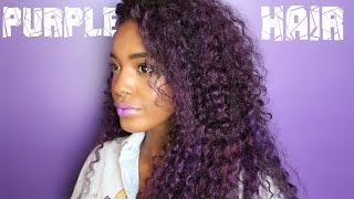 Dying My Curly Black Hair Violet Purple | Justine Skye Inspired | BFHair.com