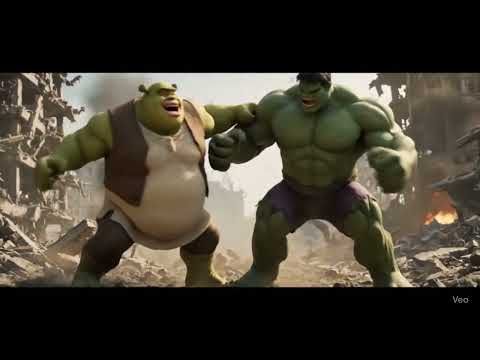 Shrek vs Hulk #marvel #hulk #shrek #fight #ai