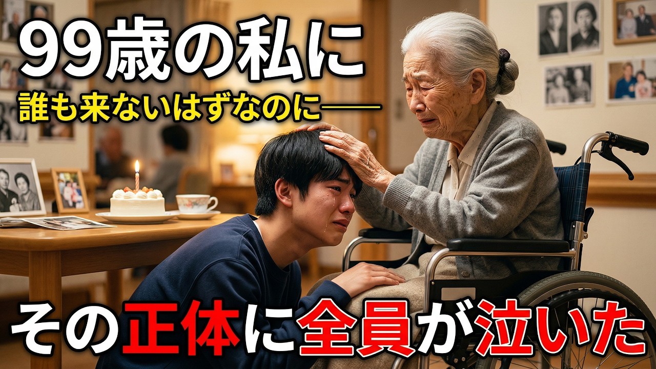 【実話風感動】99歳の誕生日、誰も来ないはずの老人ホームに現れた見知らぬ青年「お父さんに頼まれました」その言葉に、部屋中が泣き崩れた
