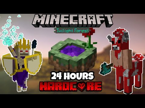 24 HOURS to reach TWILIGHT FOREST - HARDCORE Minecraft!