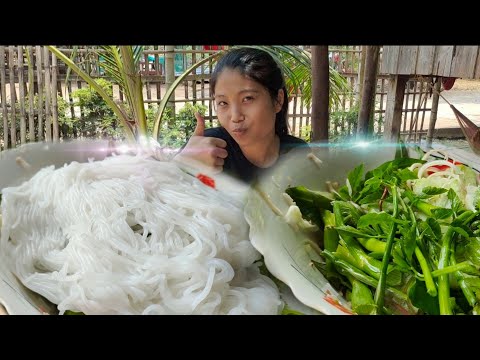 FRESH Cambodian Rice Noodle with Cambodian fish soup Recipe