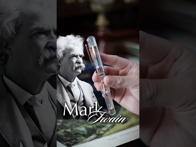 Vídeo relacionado con Set de escritura Mark Twain con bolígrafo y pluma estilográfica, material de escritura elegante para oficina y espacio de trabajo