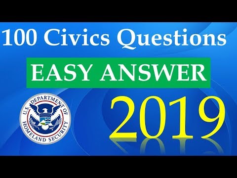 100 Civics Questions For The US Citizenship Naturalization Test 2019 - Easy Answers Video