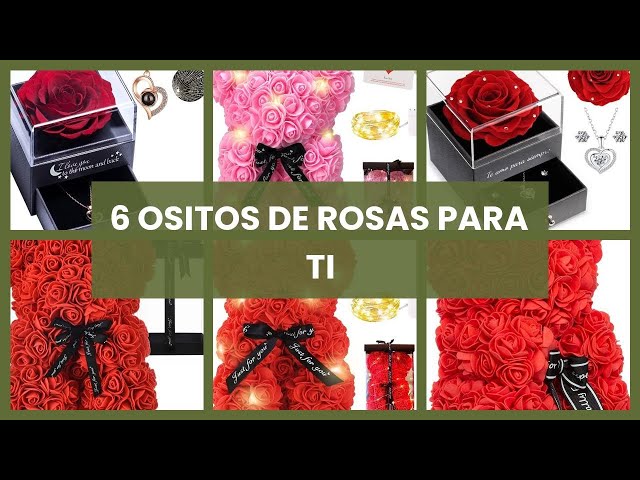 Vídeo relacionado con Aurihxus Oso de peluche con rosa y sombrero, 30 cm, bonito oso de tela, oso de peluche, rosa suave, regalo de San Valentín (beige)
