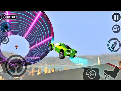 Impossible Car Tracks 3D - Green Car Driving Simulator All Levels Completed New Stunt Mode Update