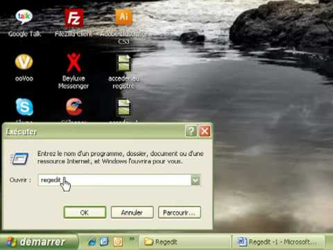 comment demarrer regedit