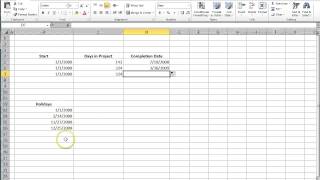 Calculate Completion Date of a Project in Excel 2010