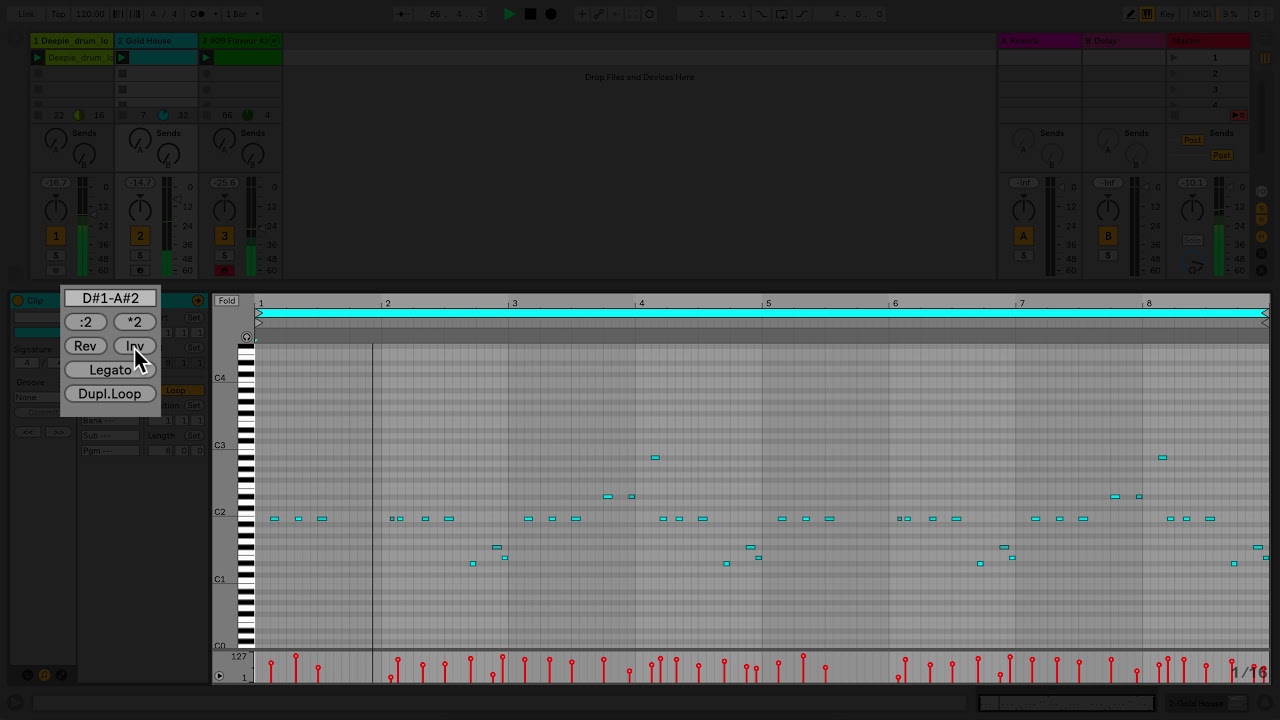 Editing MIDI clips