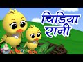 Chidiya Rani Badi Sayani, चिड़िया रानी, Hindi Balgeet for Kids, बाल कविताएं