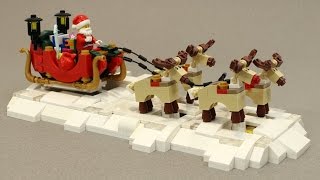Motorized LEGO Santa's Sleigh and Reindeer