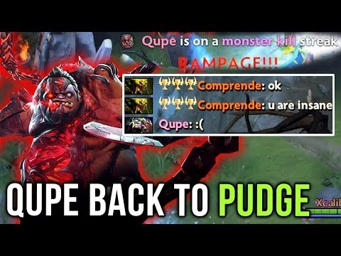 Qupe TOP-1 Dotabuff Pudge Spammer EPIC Gameplay, Rampage vs TI7 Winner MinD_ContRoL Dota 2