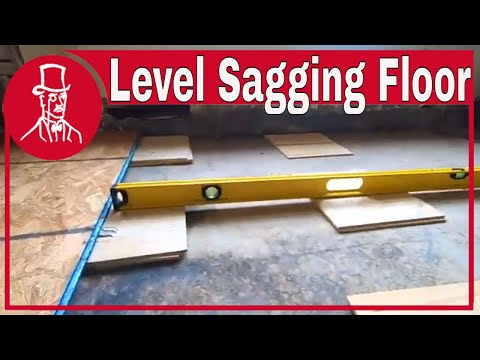 How to level sagging floor in old house using shims, not floor leveler, in home renovation