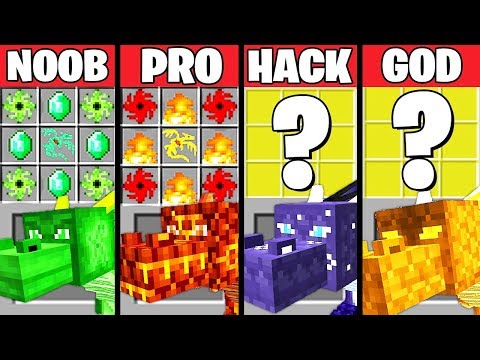 Minecraft Battle: SUPER DRAGON CRAFTING CHALLENGE - NOOB vs PRO vs HACKER vs GOD ~ Animation